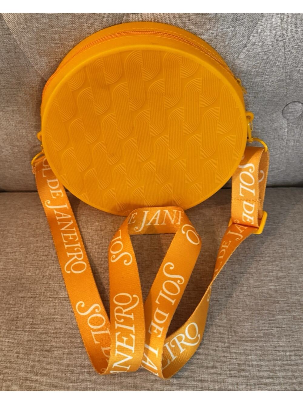 Sol de Janeiro Signature Shoulder Quilted Zippered Yellow Orange Bag NWOT